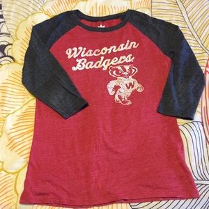 Wisconsin Badgers 3/4 Length Tee